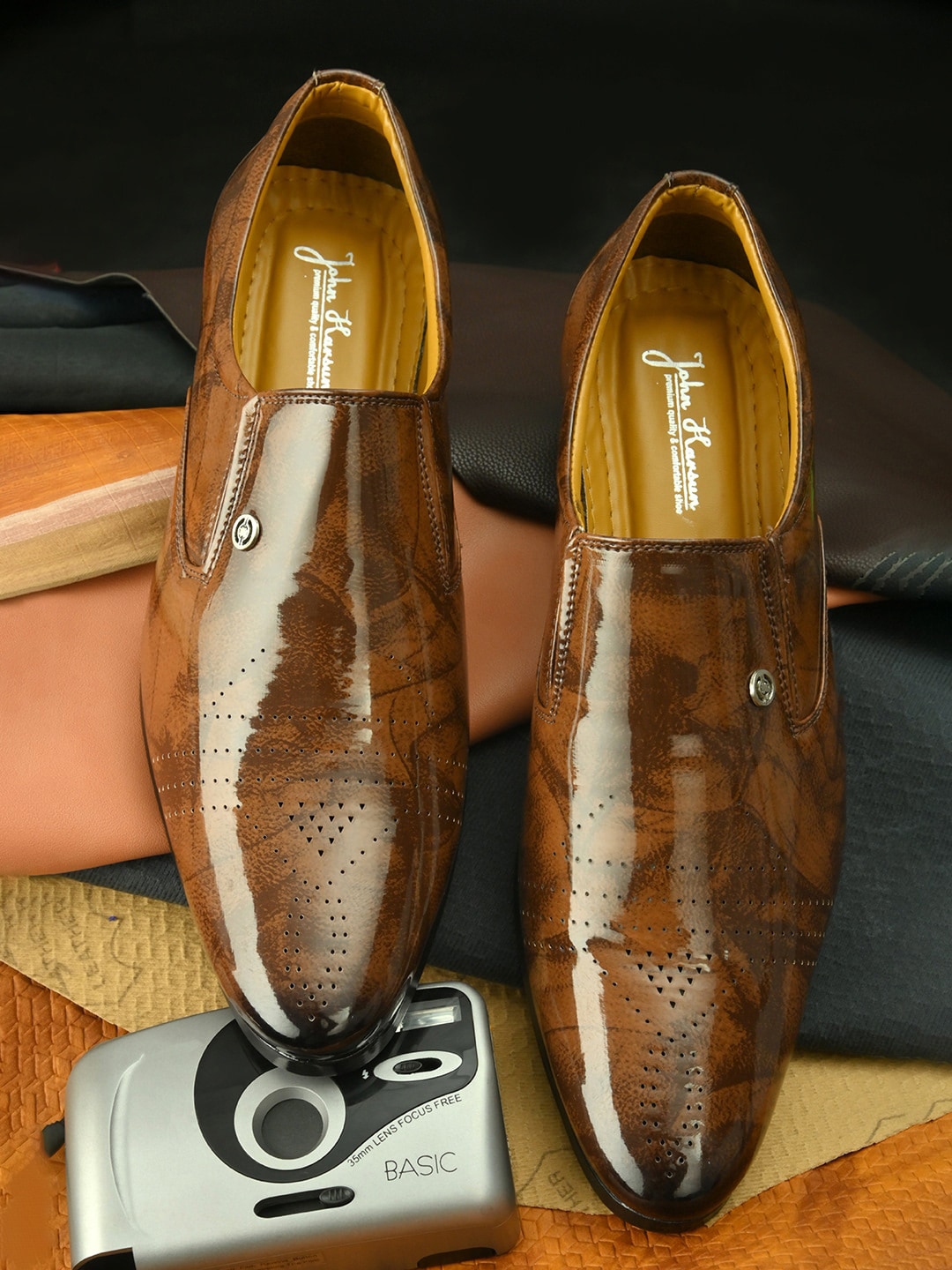 John Karsun Men Printed Formal Slip-On Shoes