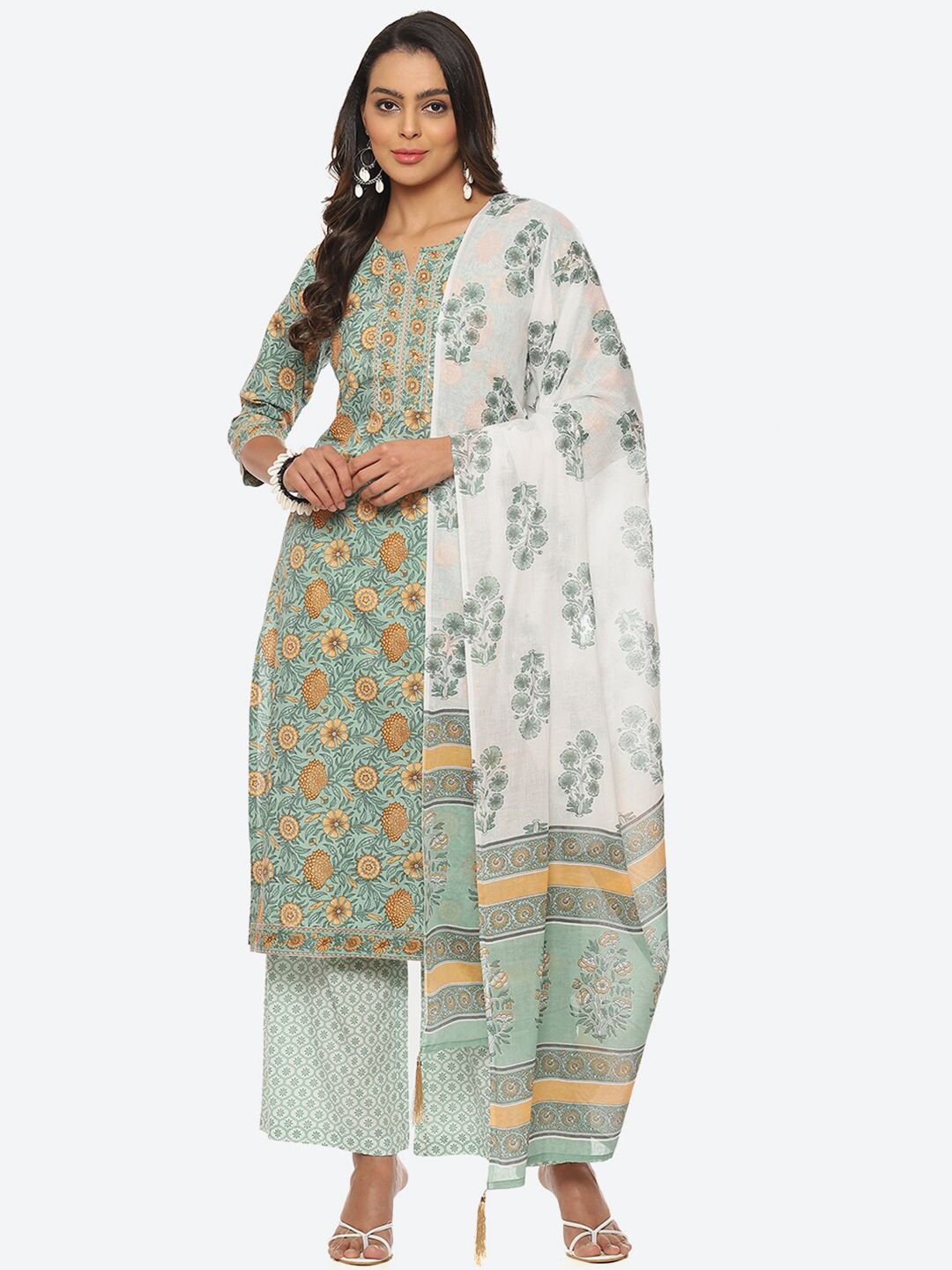 Biba Floral Printed Unstitched Dress Material