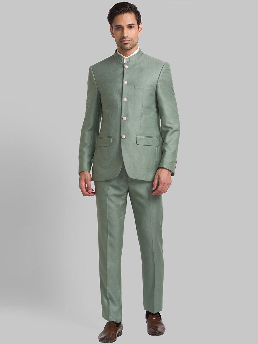 Raymond Raymond Men Woven-Designed Single-Breasted Bandhgala Blazer Two-Piece Suit