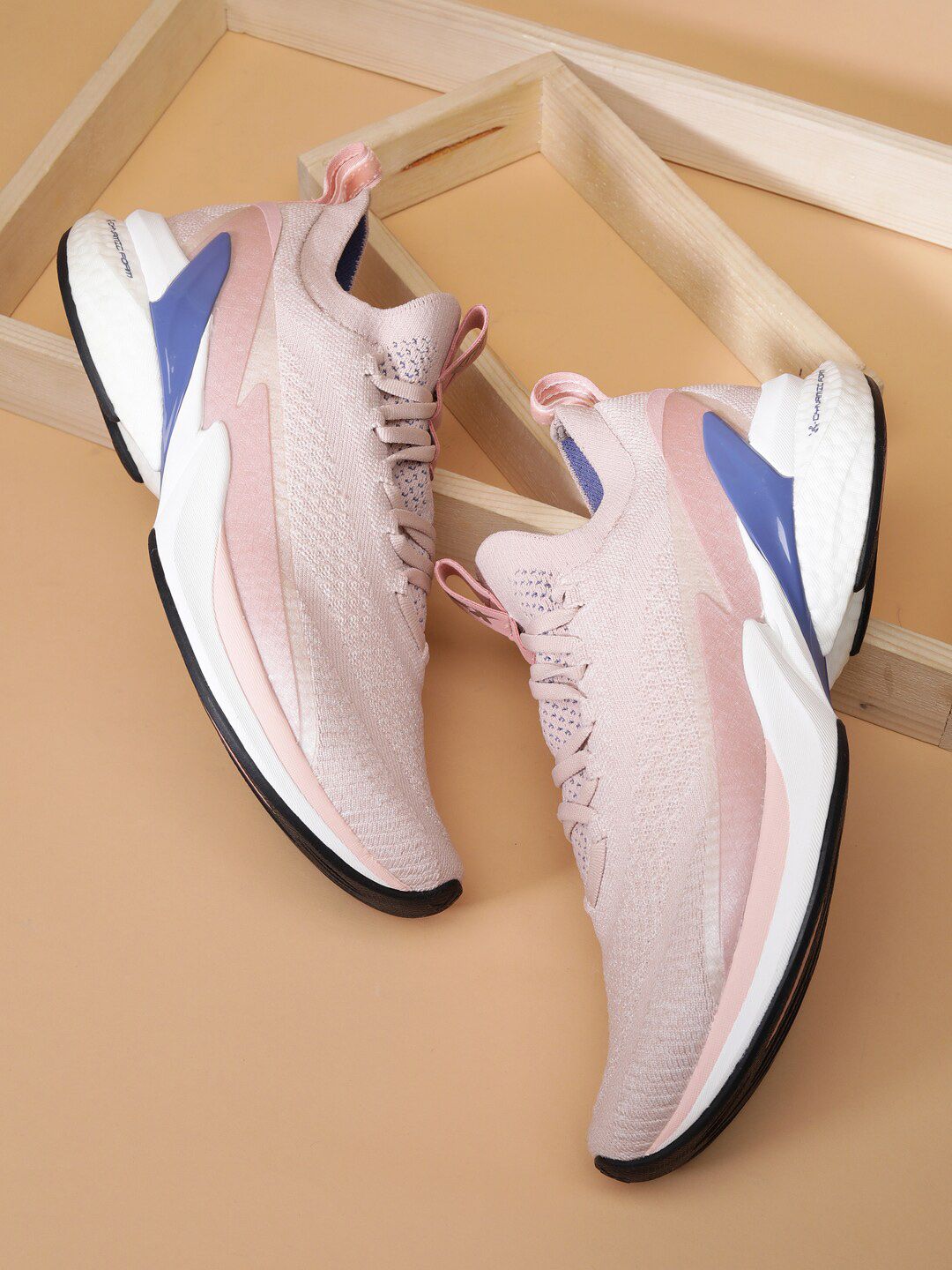 Xtep Women Pink Textile Running Non-Marking Shoes Price in India