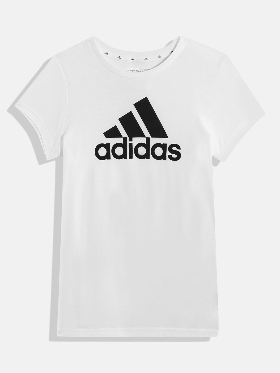 ADIDAS Girls Brand Logo Printed Pure Cotton Slim Fit T-shirt