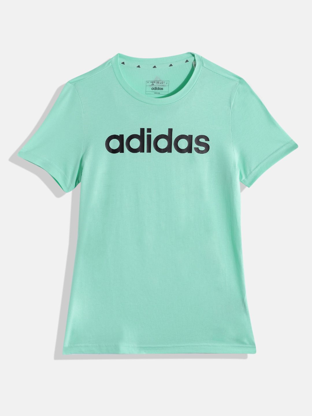 ADIDAS Girls Pure Cotton Brand Logo Printed Lin T Slim Fit T-shirt
