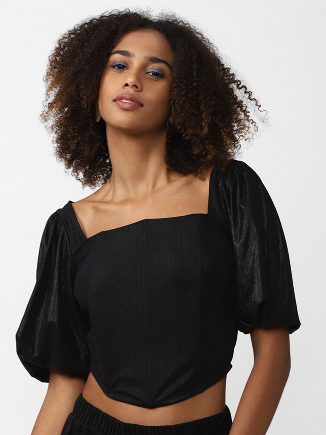 FOREVER 21 Puff Sleeved Crop Top Price in India