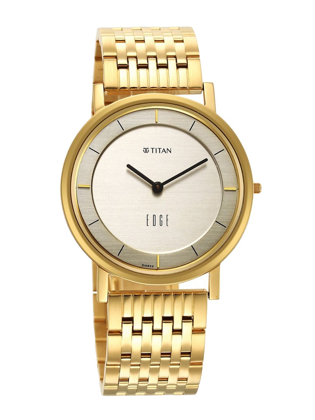 Titan Titan Edge Metal Quartz Analog With Beige Dial Watch For Men - Nt1595ym01