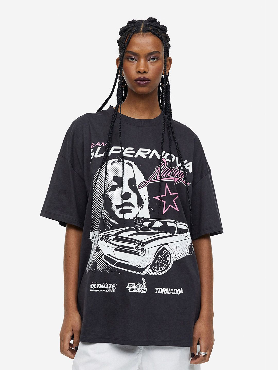H&M Women Oversized Printed T-Shirt Price in India
