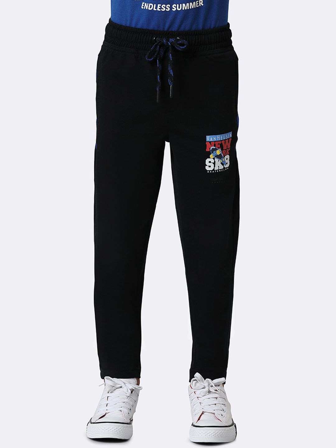 Van Heusen Boys Printed Cotton Smart Tech Easy Stain Release Track Pants
