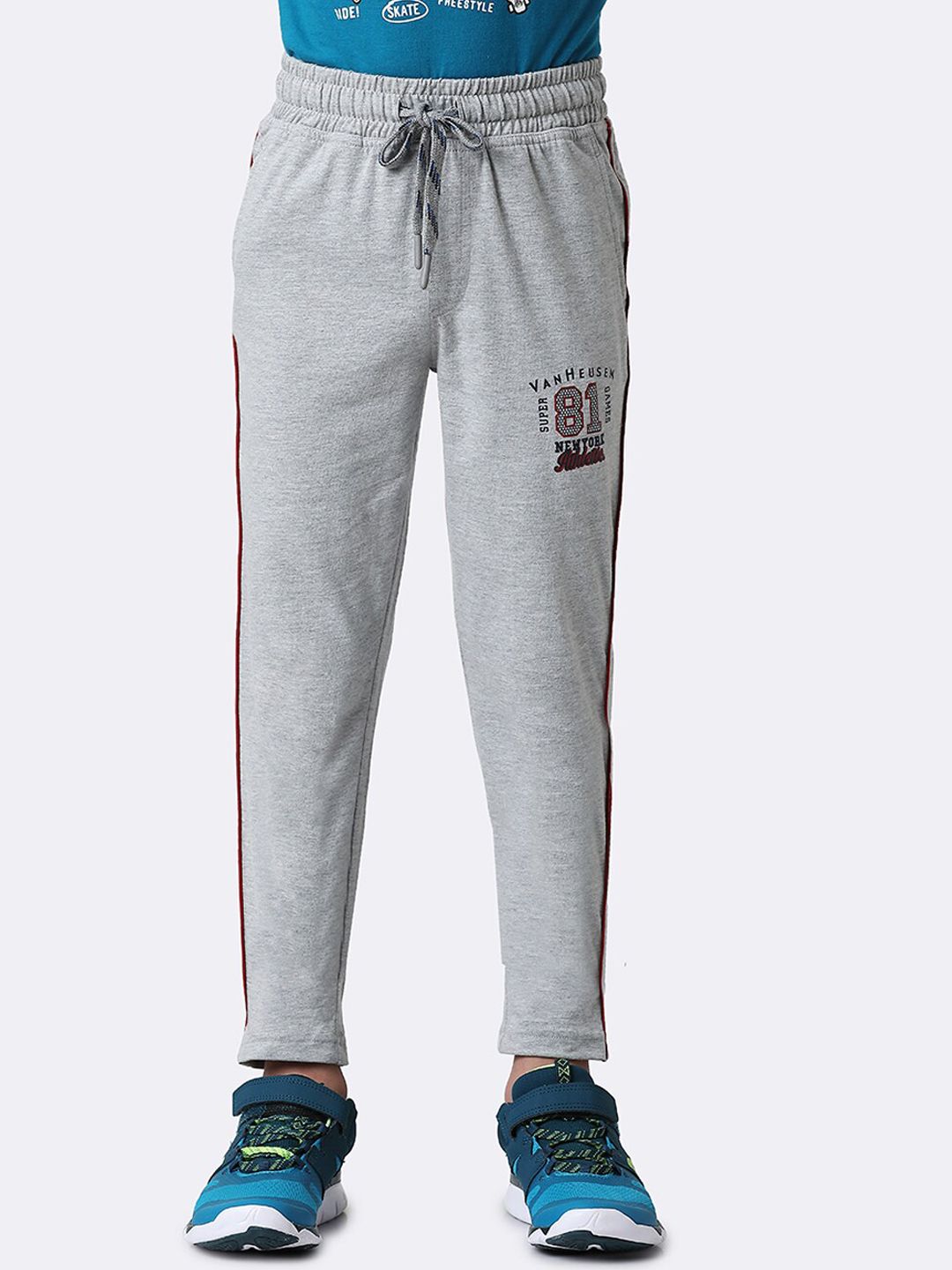 Van Heusen Boys Mid-Rise Printed Cotton Smart Tech Easy Stain Release Track Pants