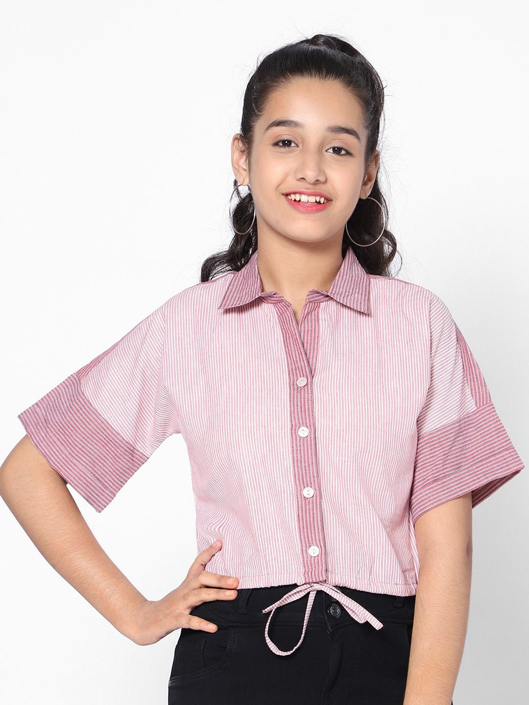 TeenTrums Striped Cotton Shirt Style Top