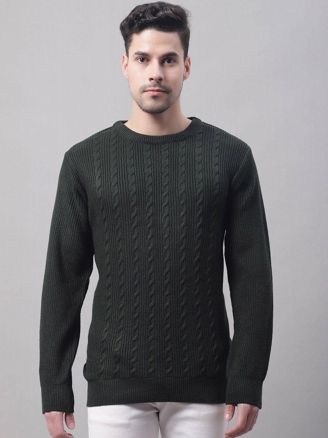 Cantabil Men Cable Knit Acrylic Pullover