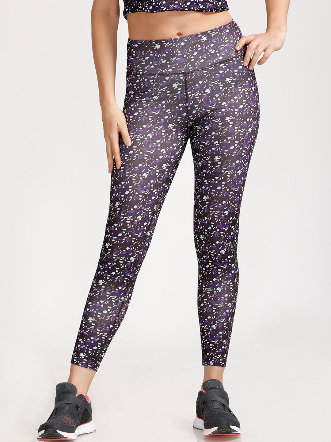 WEST VOGUE by Zivame Women Purple Printed Tights Price in India