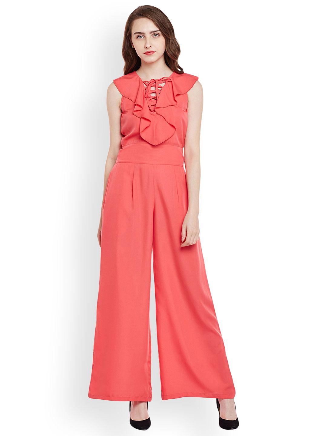 Belle Fille Coral-Coloured Jumpsuit Price in India