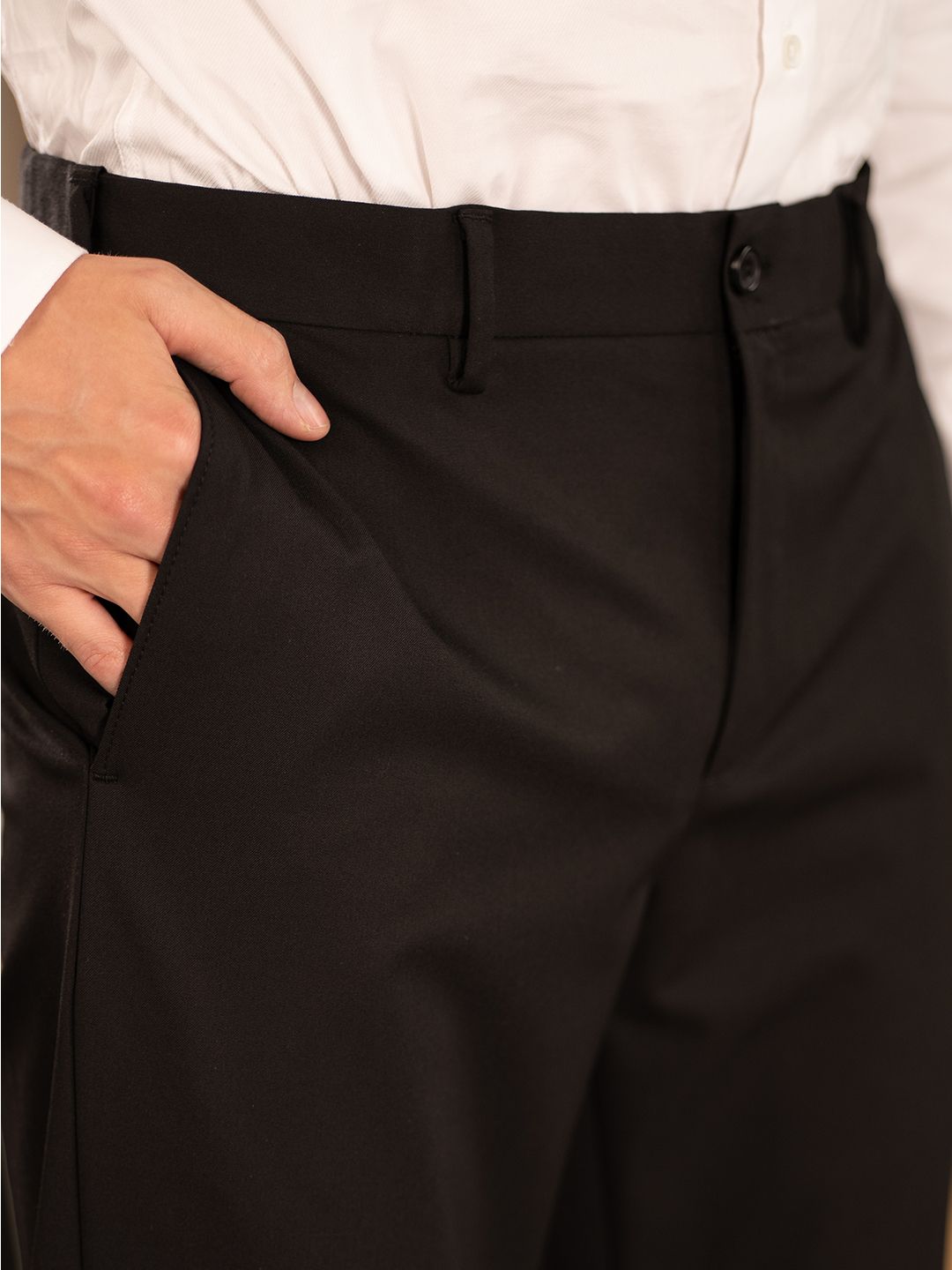 Buy The Pant Project Men Ebony Black Solid Slim Fit Wrinkle