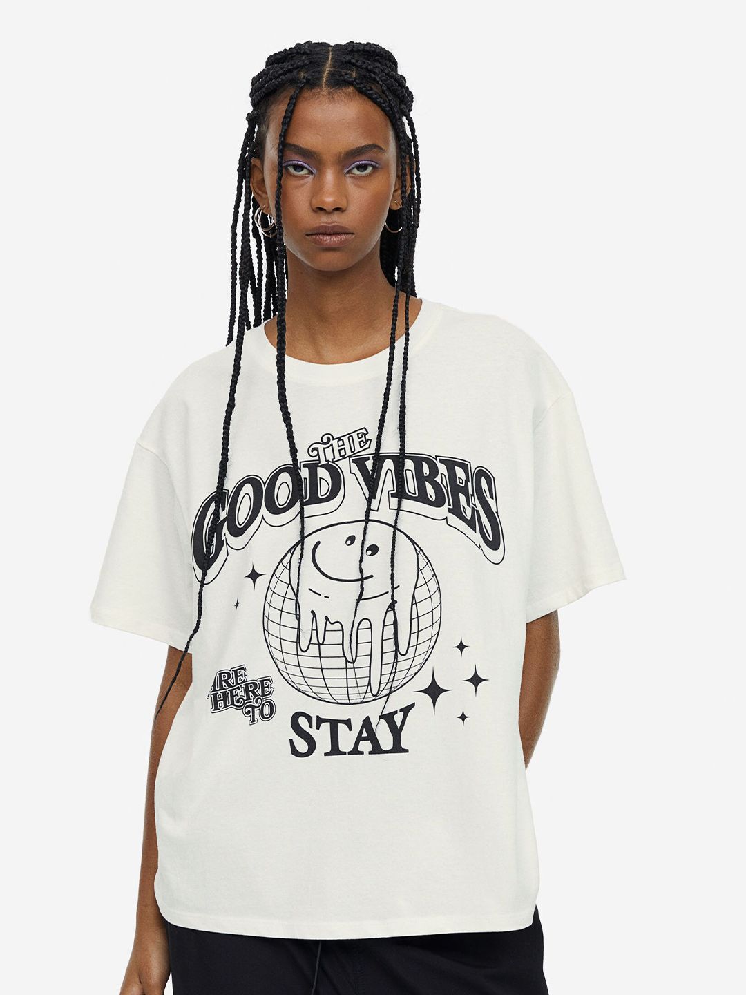 H&M Women Oversized Printed T-Shirt