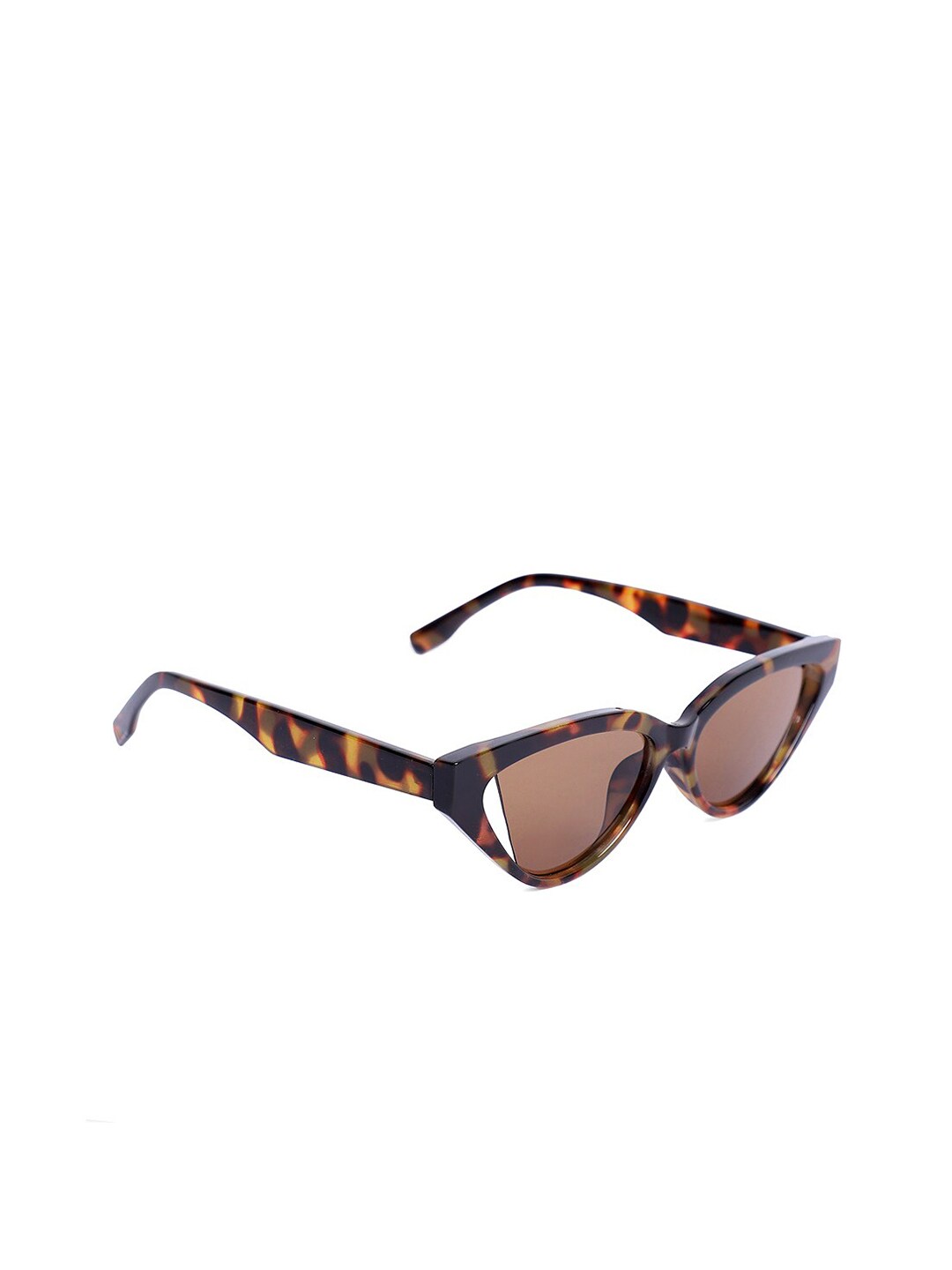 FUZOKU Unisex Brown Lens & Brown Cateye Sunglasses with UV Protected Lens