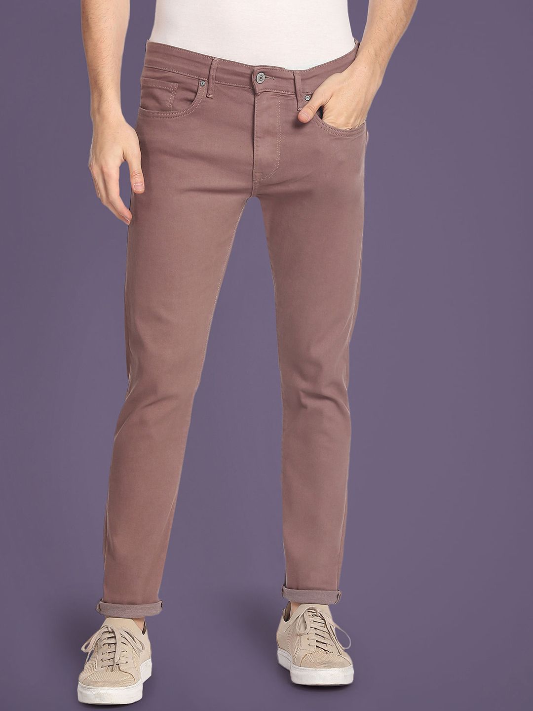 Flying Machine Slash Slim Tapered Clean Look Coloured Jeans