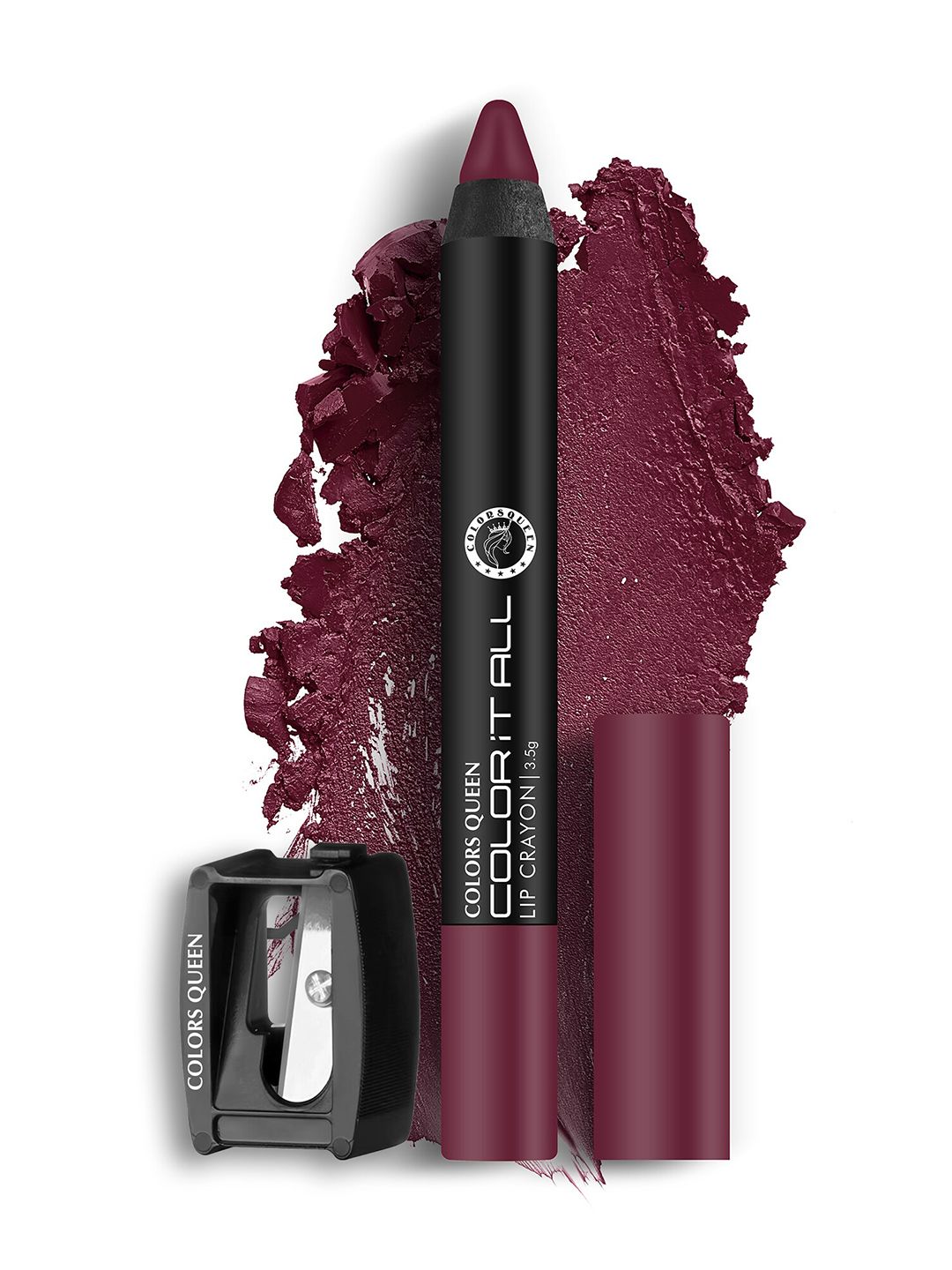 Colors Queen Color It All Non Transfer Lip Crayon With Sharpener 4 g - Murphy Wine 15