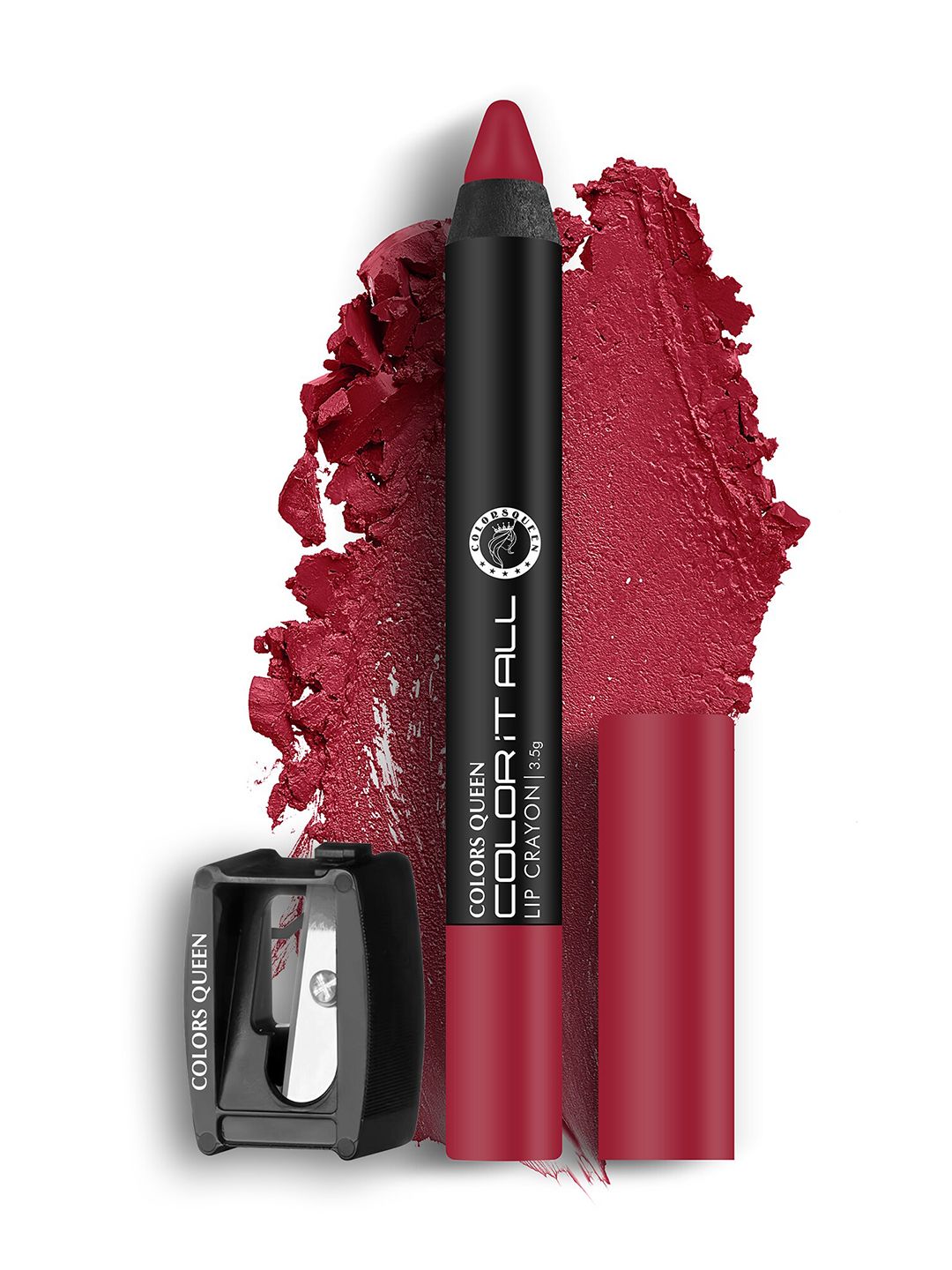 Colors Queen Color It All Non Transfer Lip Crayon With Sharpener 4 g - Hot Red 01
