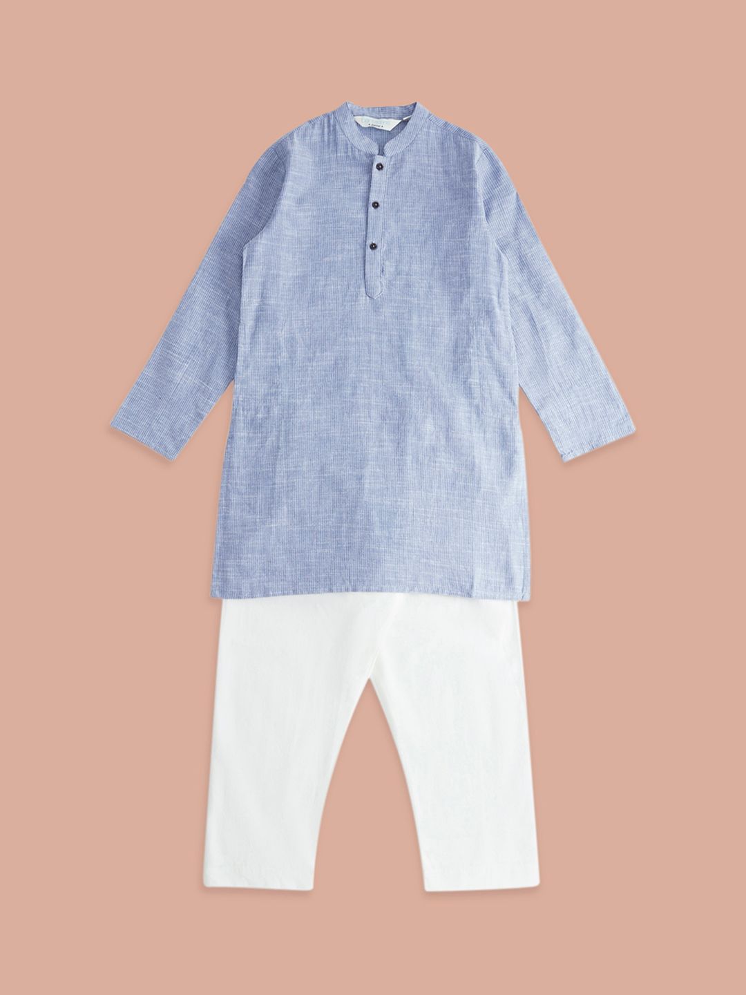 indus route by Pantaloons Boys Striped Pure Cotton Kurta With Pyjamas