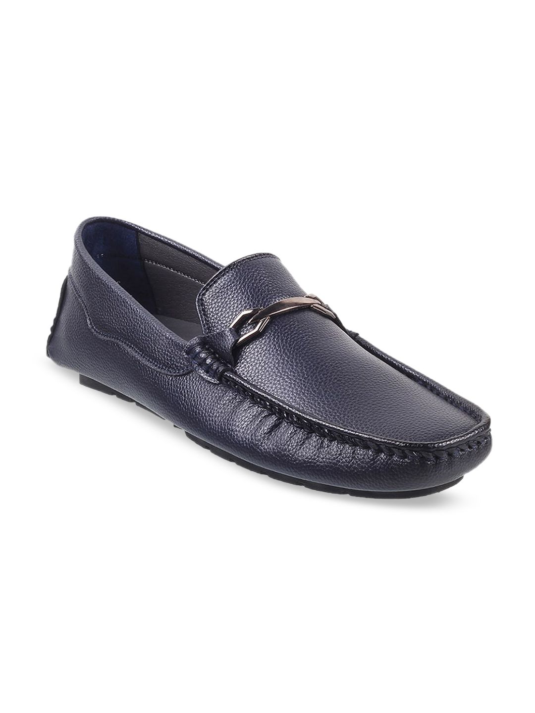 Mochi Men Textured Leather Horsebit Loafers