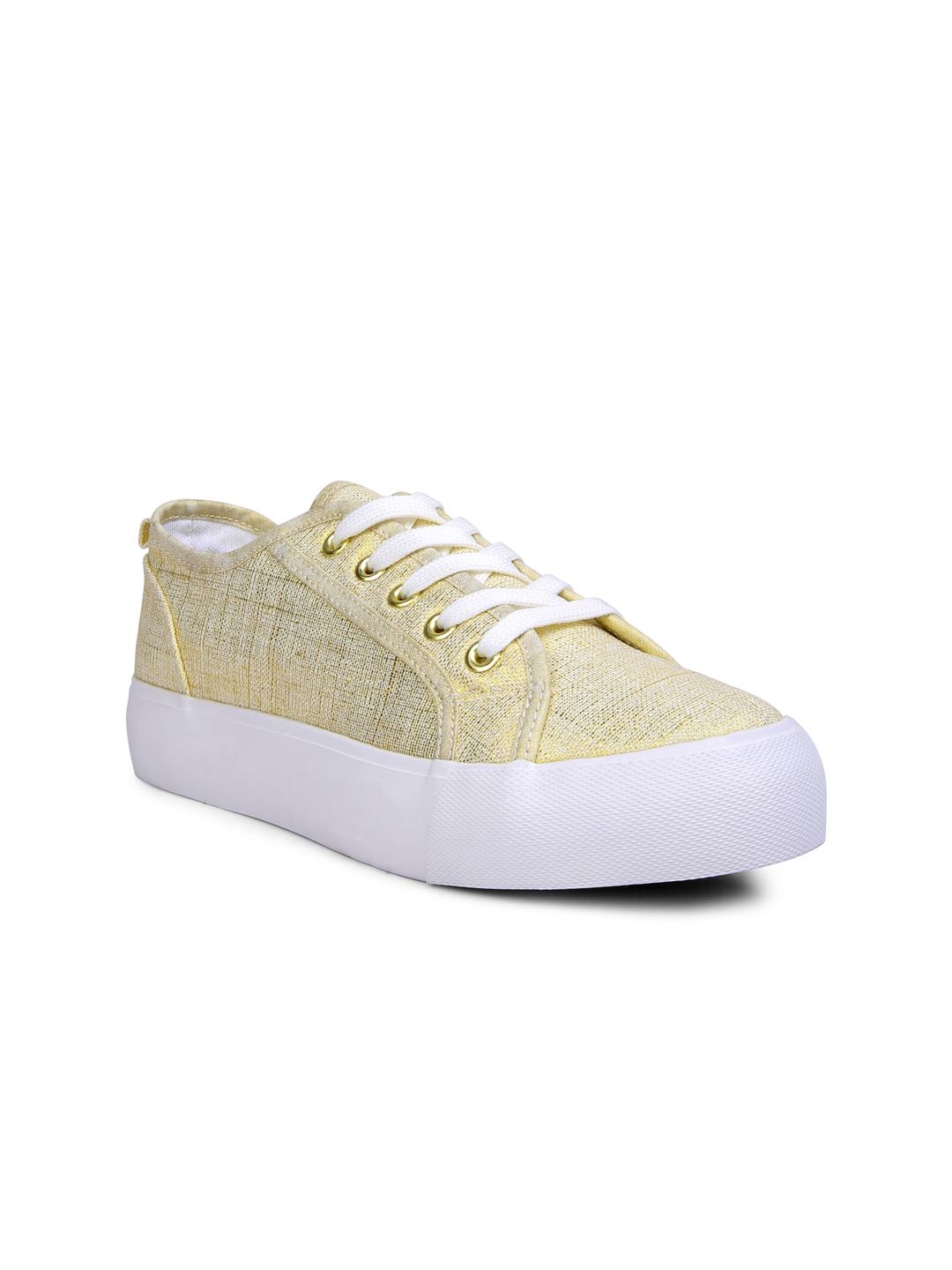 London Rag Women Gold-Toned Printed Sneakers