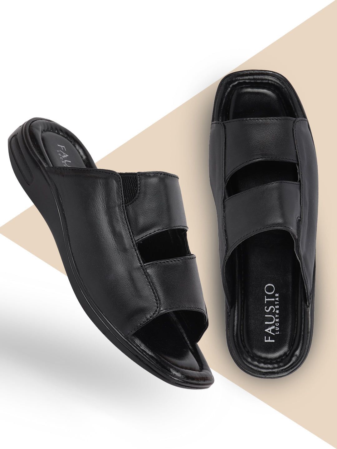 FAUSTO Men Leather Comfort Sandals