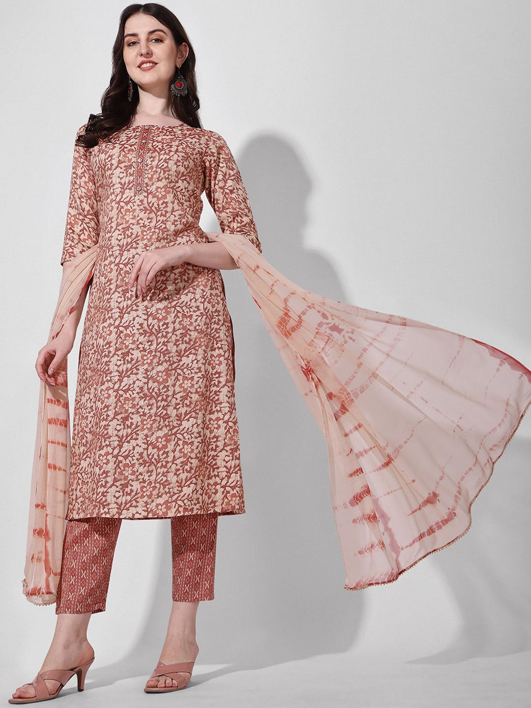 Berrylicious Floral Printed Kurta with Trousers & Dupatta Price in India