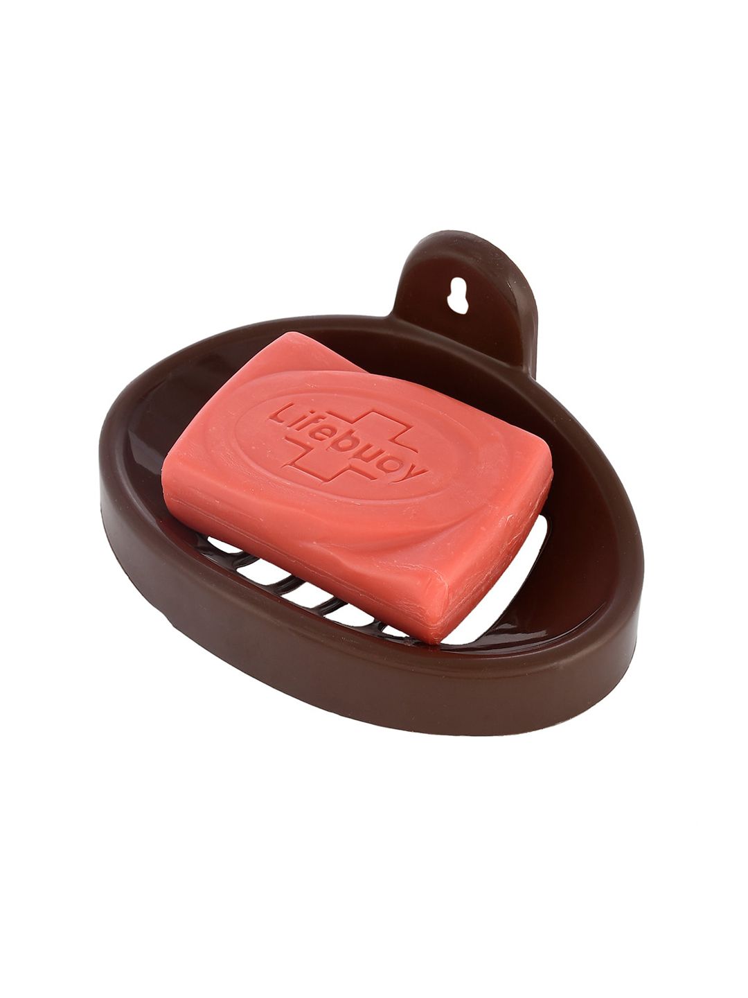 Kuber Industries 4 Pieces Coffee Brown BPA Free Wall Mounted Soap Holders