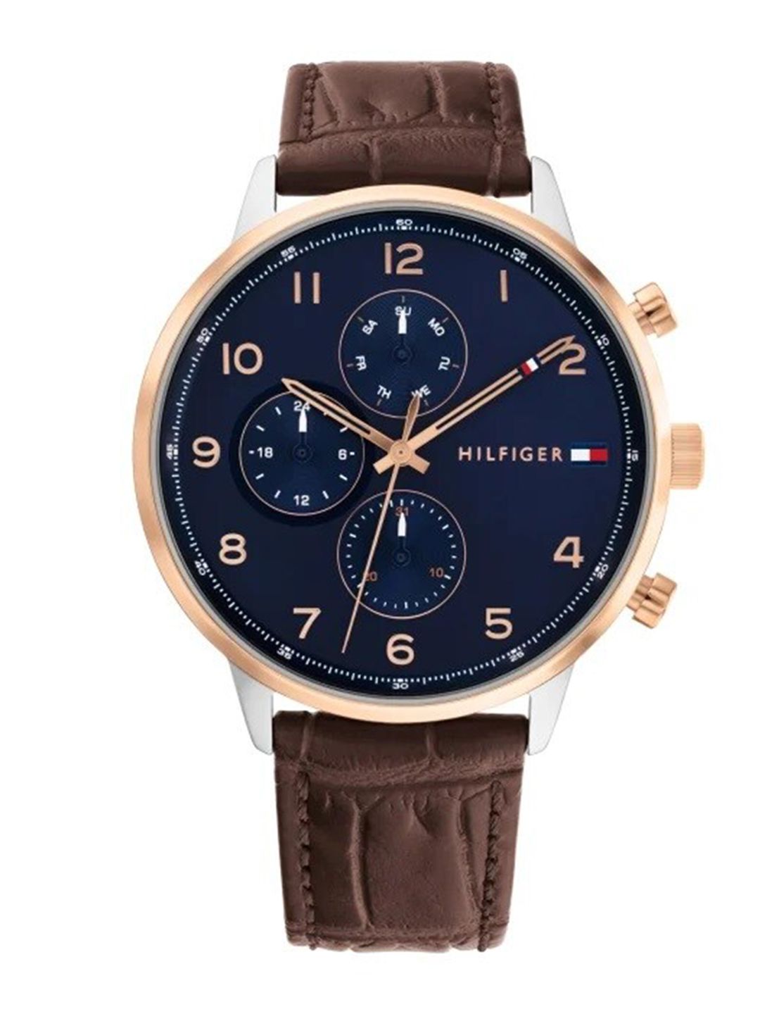 Tommy Hilfiger Tommy Hilfiger Men Embellished Dial & Leather Textured Straps Analogue Watch TH1791987W