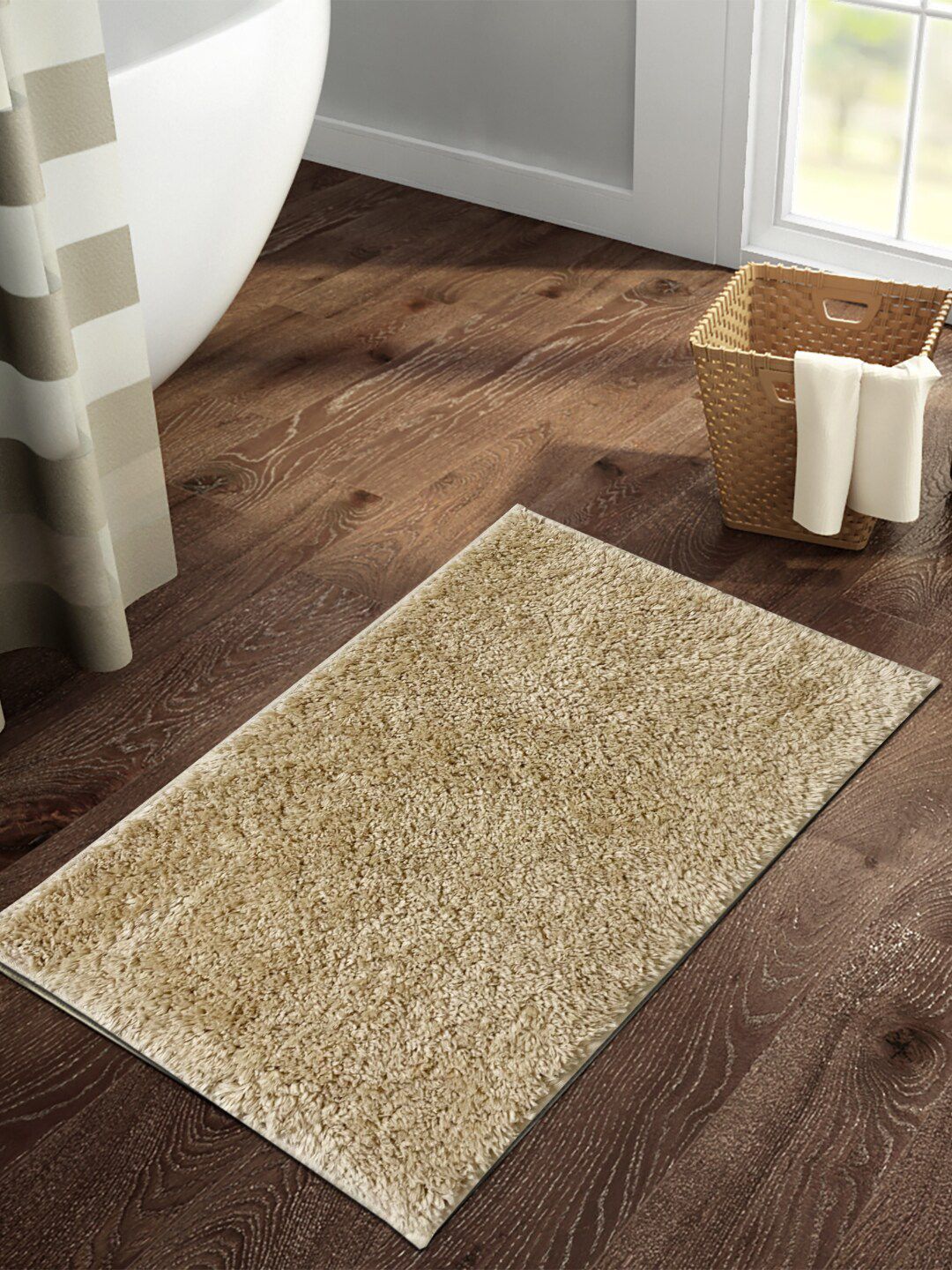 SPACES Day To Day Plus Yellow Textured 1434 GSM Acrylic Bath Mat