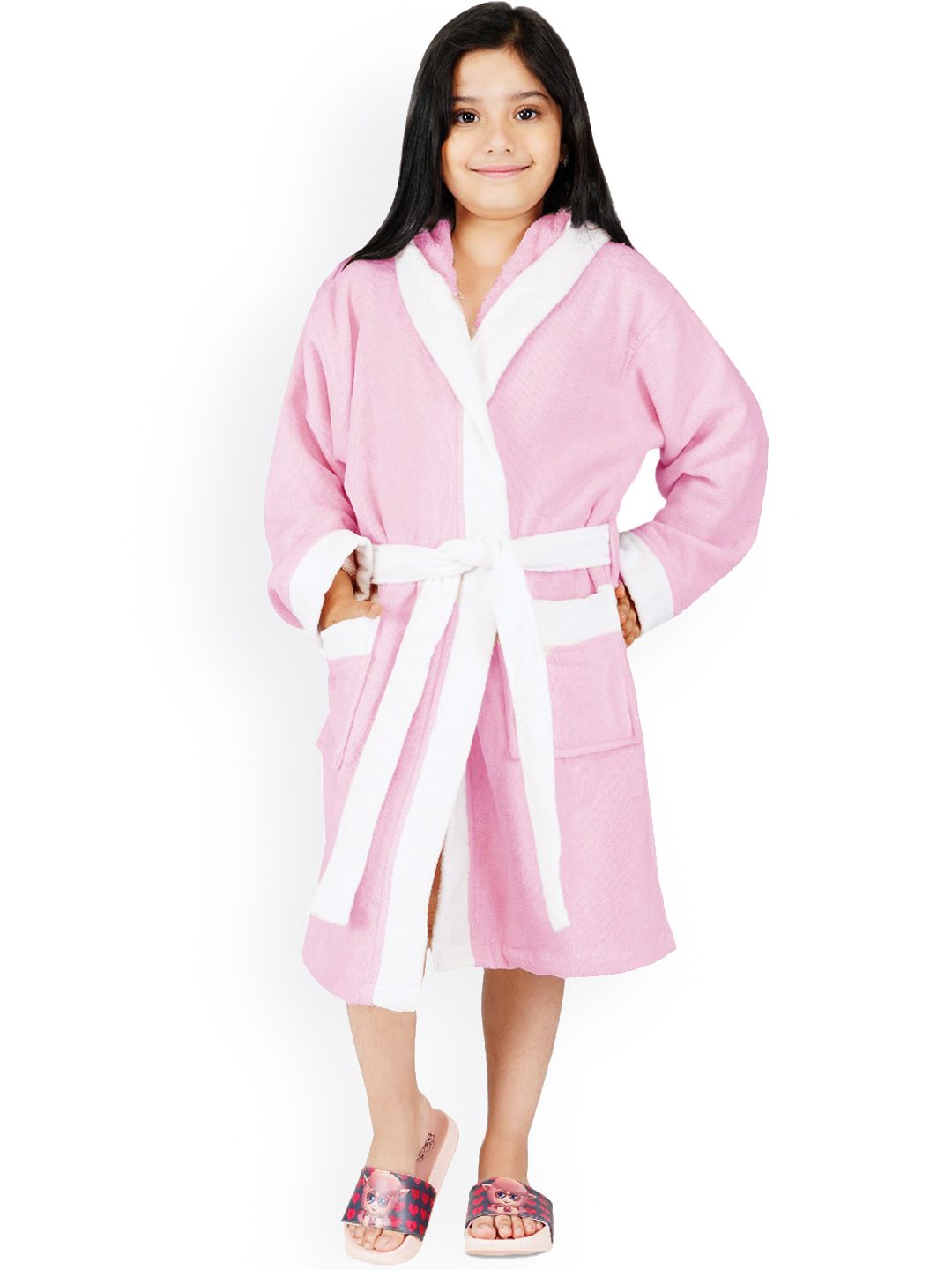 RANGOLI Kids Pure Cotton Bath Robe With Belt