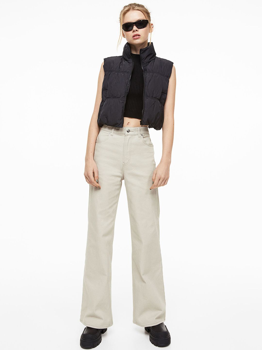 H&M Women Wide Twill Trousers Price in India