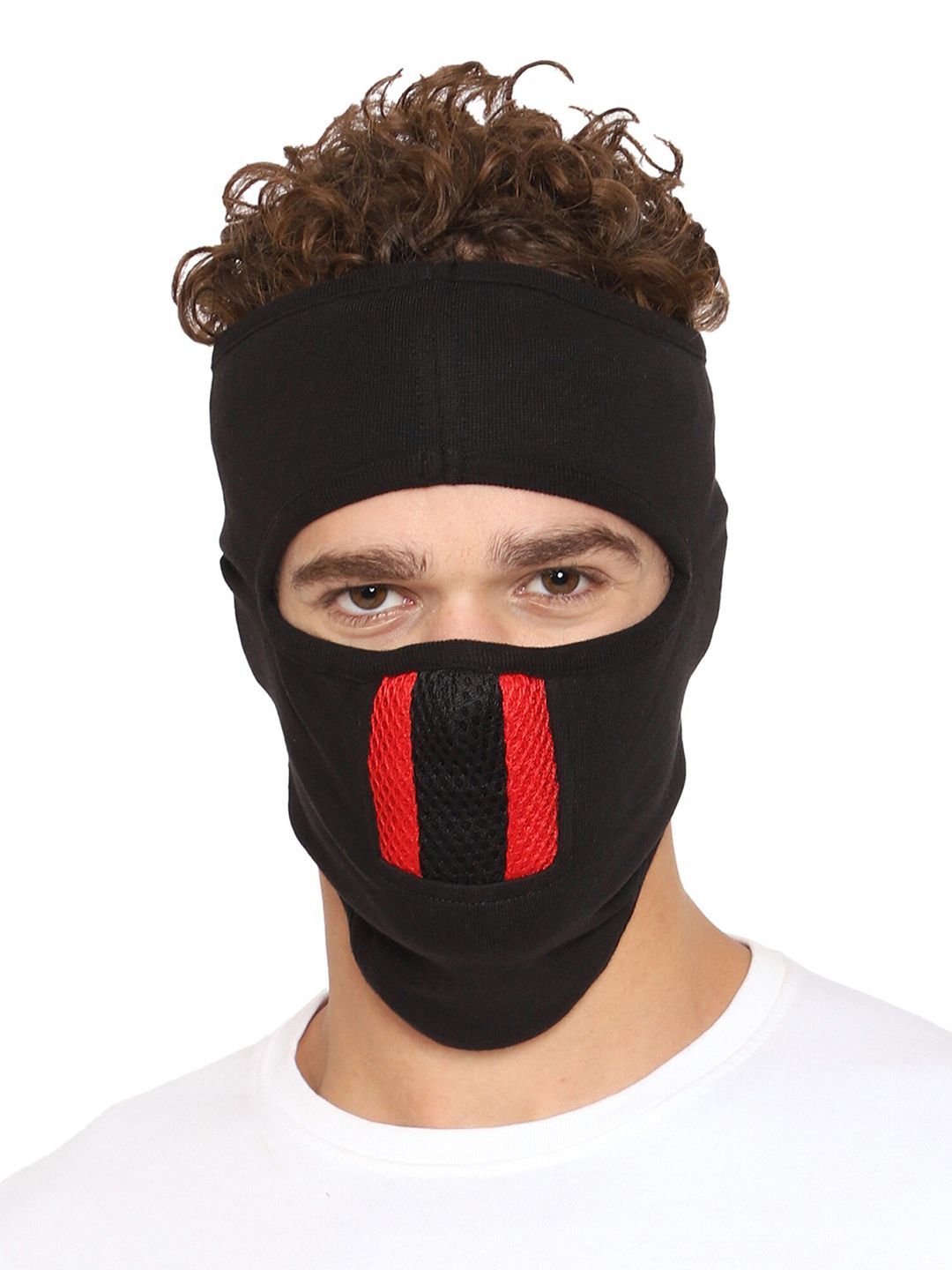 Gajraj 1-Ply Anti Pollution Cotton Reusable Full Face Mask with Air Filter Mesh