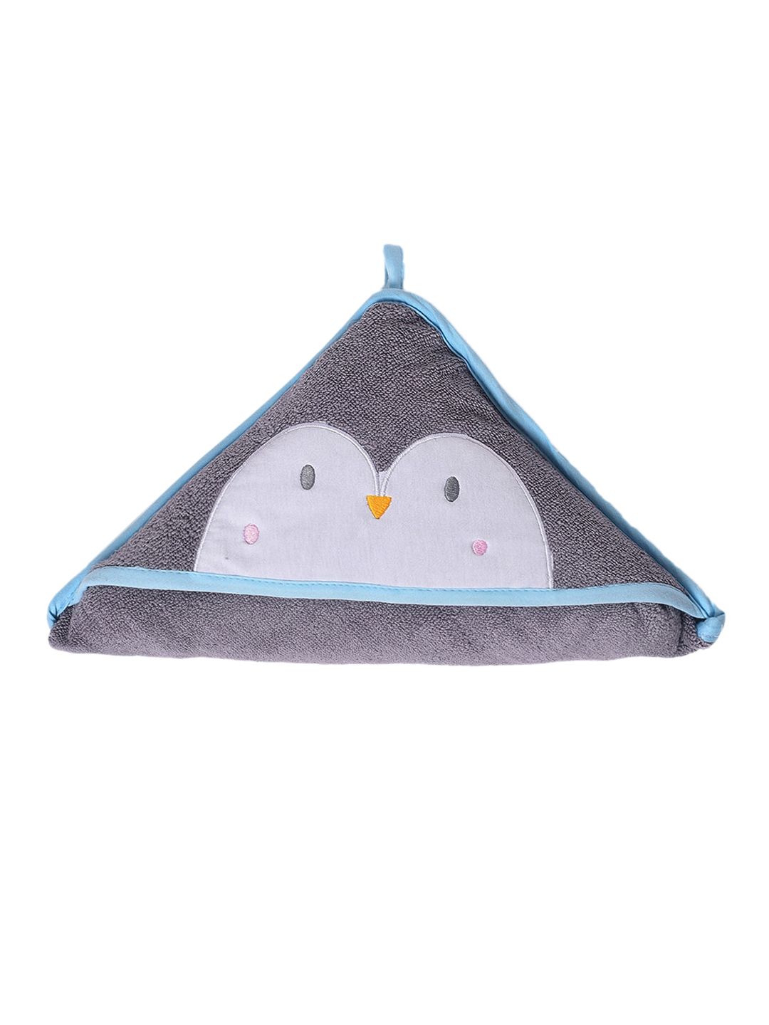 MiArcus Infants Grey & White 450 GSM Cotton Hooded Bath Towel