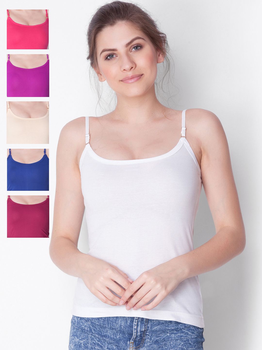 Buy Dollar Missy Pack of 6 Women Combed Cotton Camisole