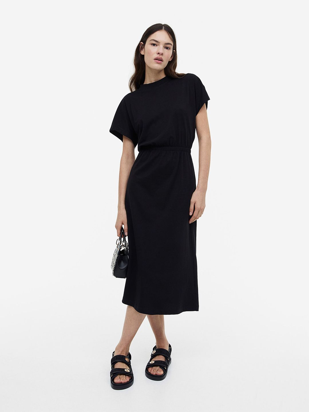 H&M Women Smocked-Waist Jersey Dress Price in India
