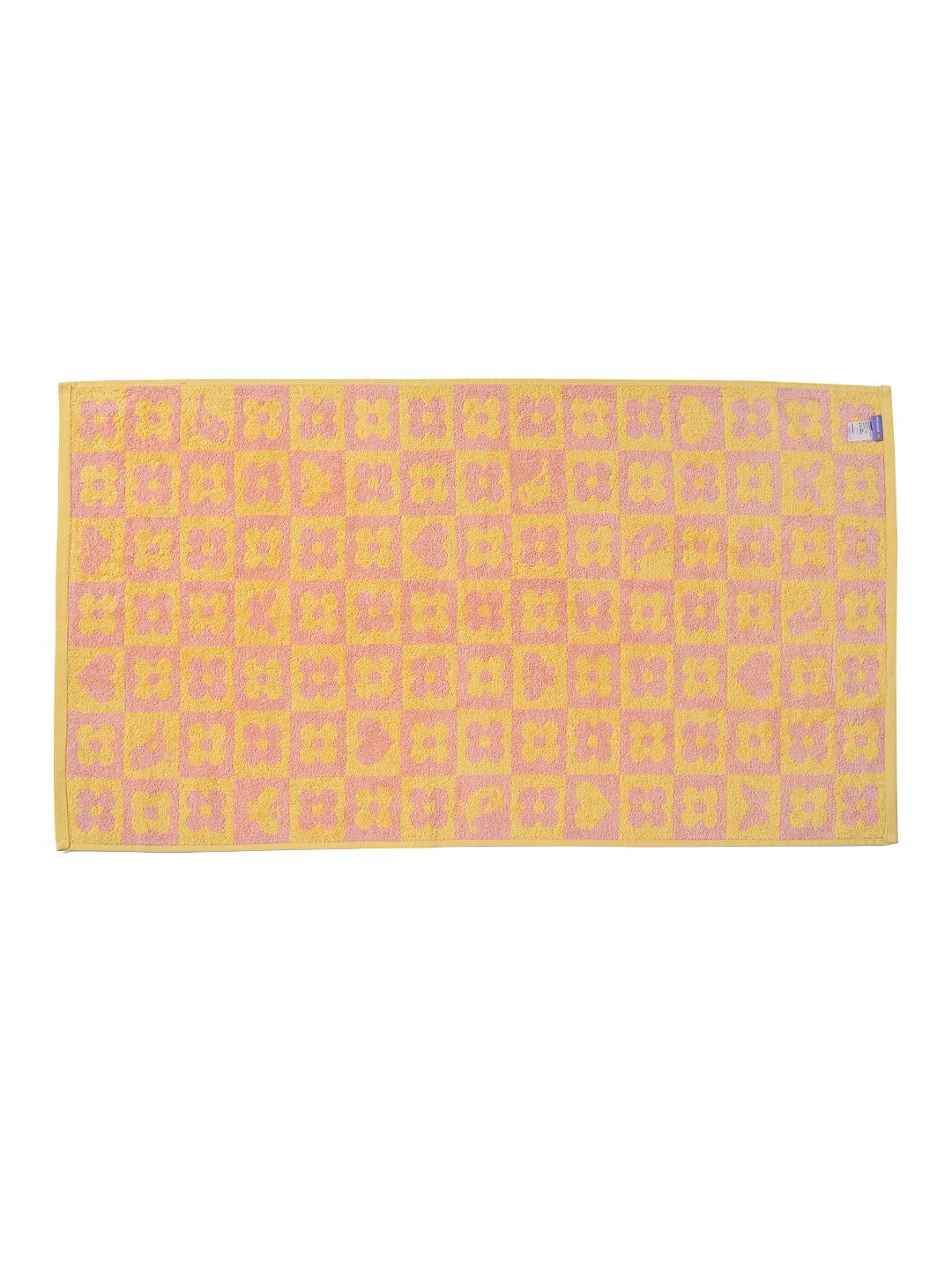 MiArcus Sweet Spring Girls Yellow & Pink Printed 400 GSM Pure Cotton Bath Towel
