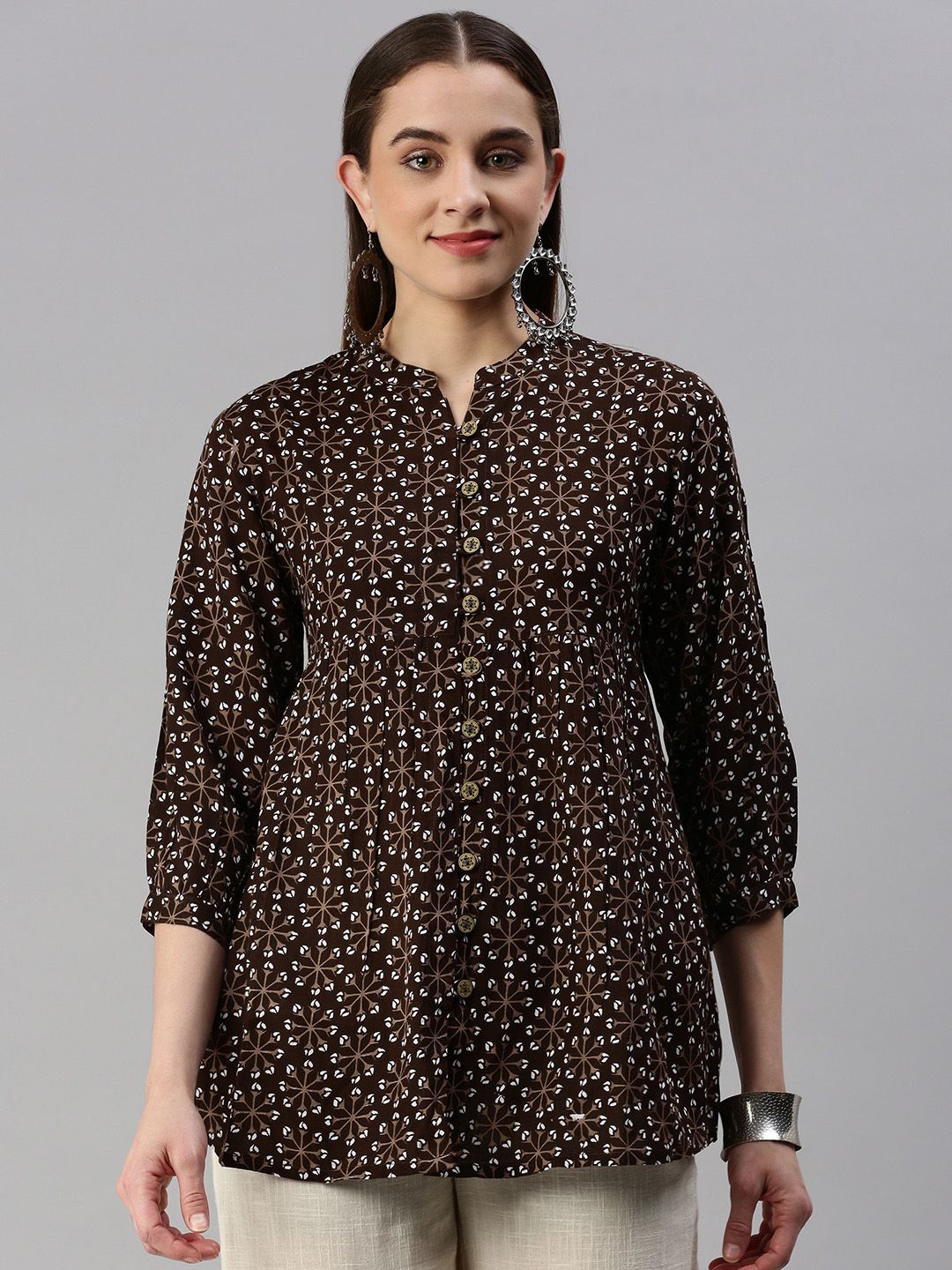 kipek Ethnic Motifs Printed A-Line Kurti Price in India