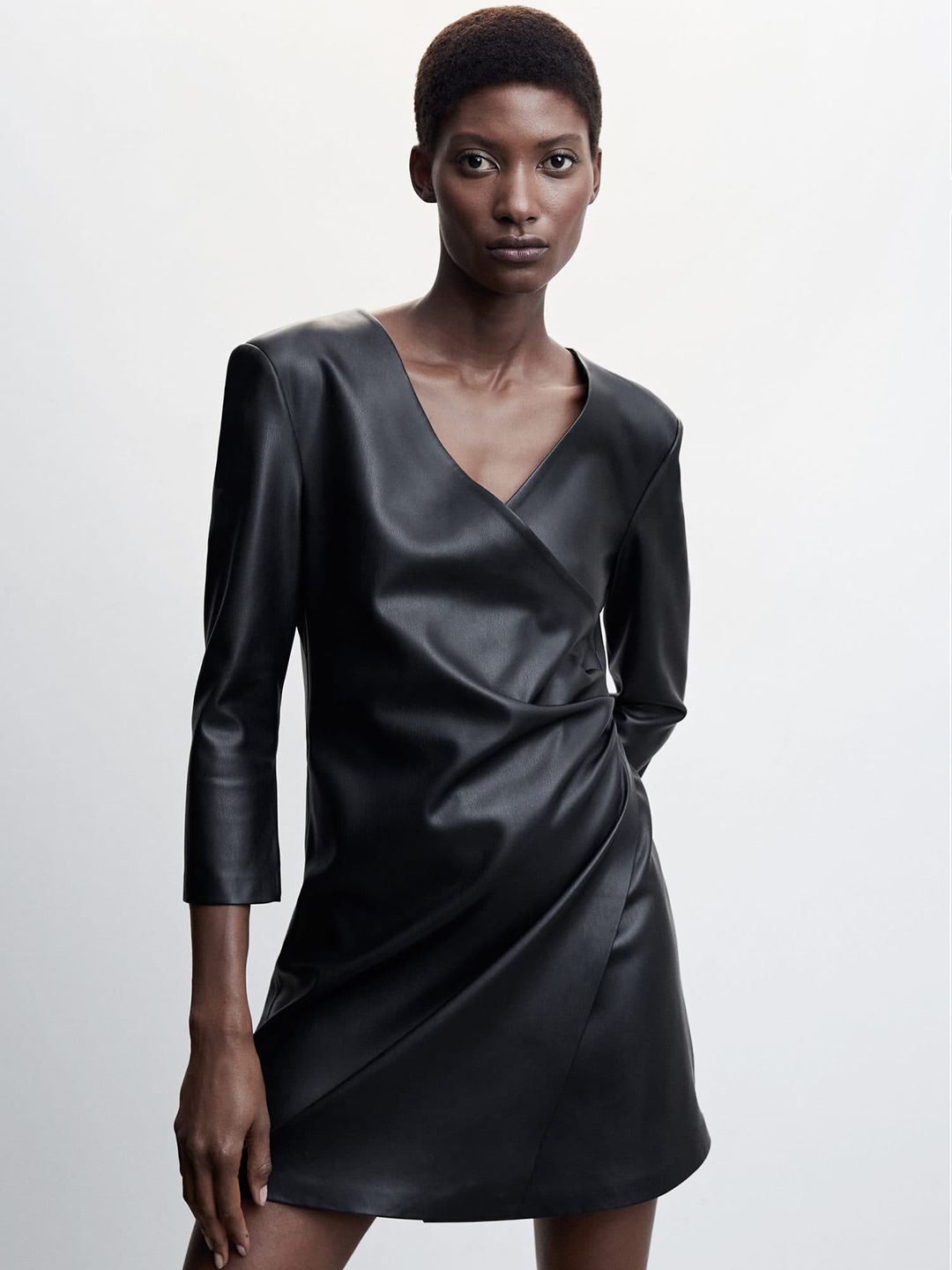 knee length dresses for ladies Leather Wrap Dress | Classy Women's Mini Dresses