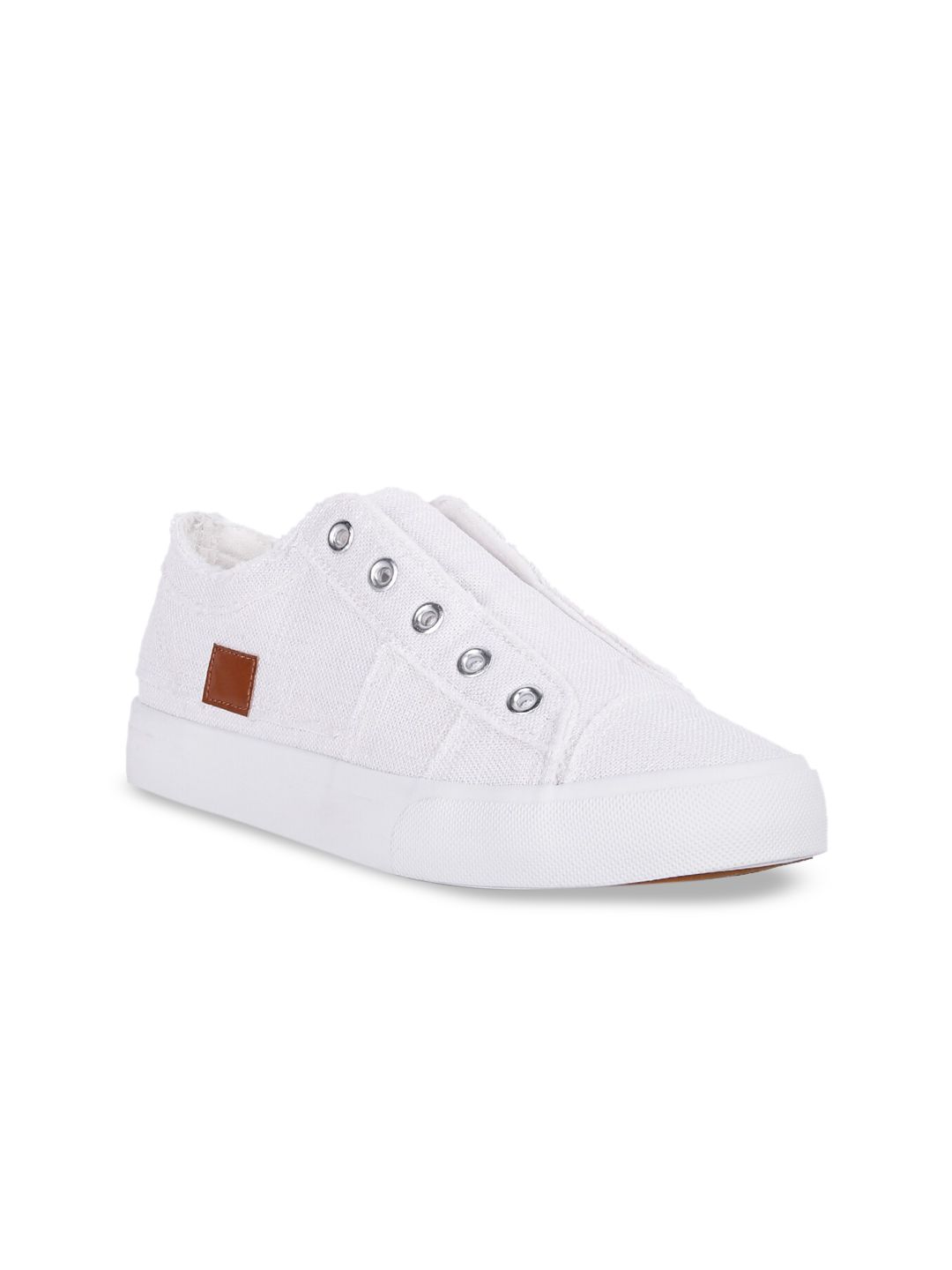 London Rag Women Raw Trim Canvas Sneakers