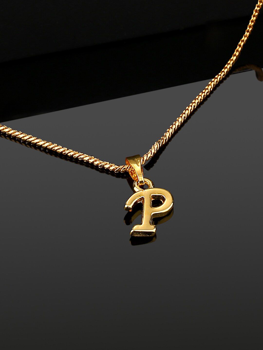 Buy Estele Gold-Plated Alphabet P Pendant With Chain - Pendant for