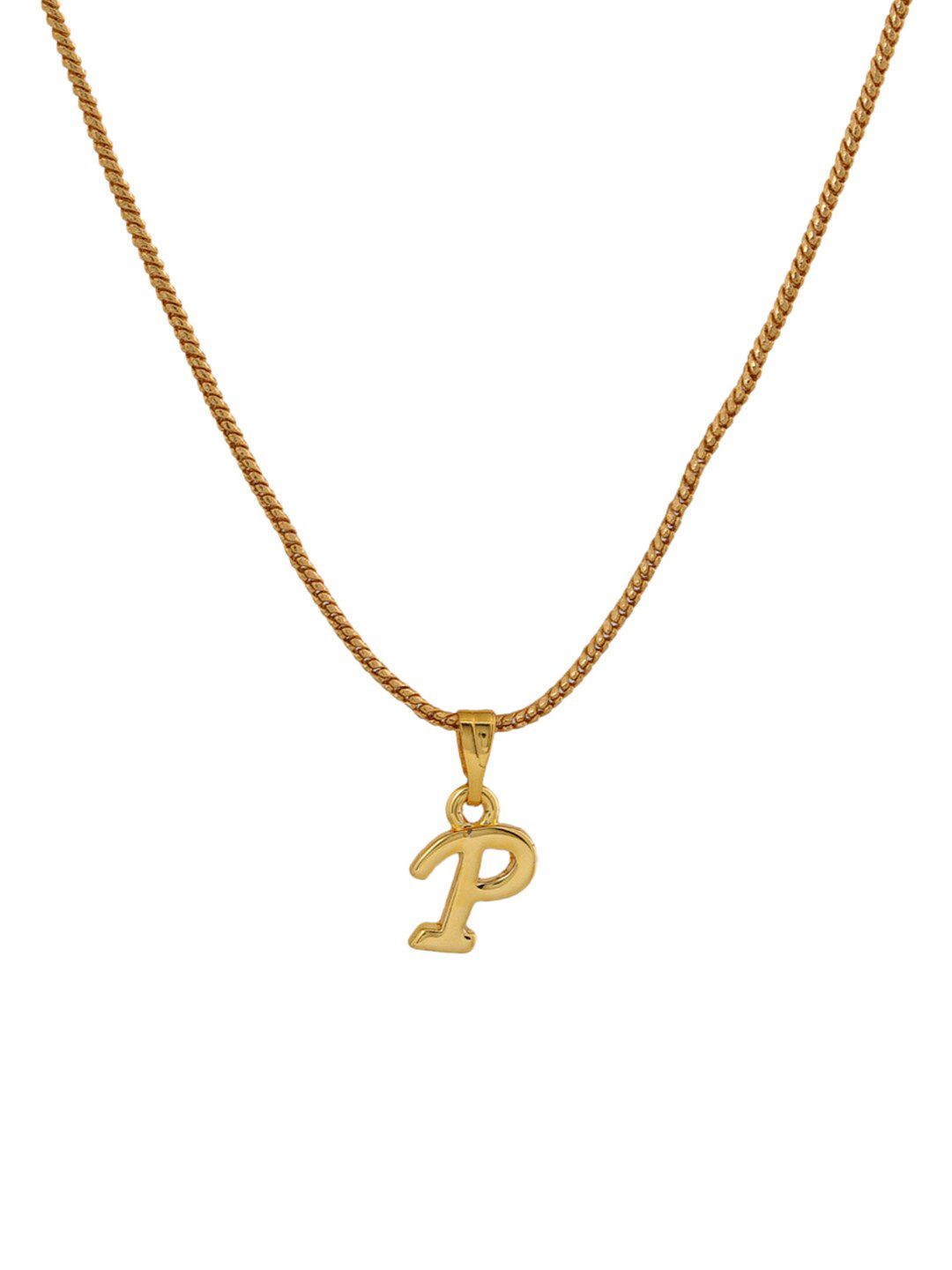 Buy Estele Gold-Plated Alphabet P Pendant With Chain - Pendant for