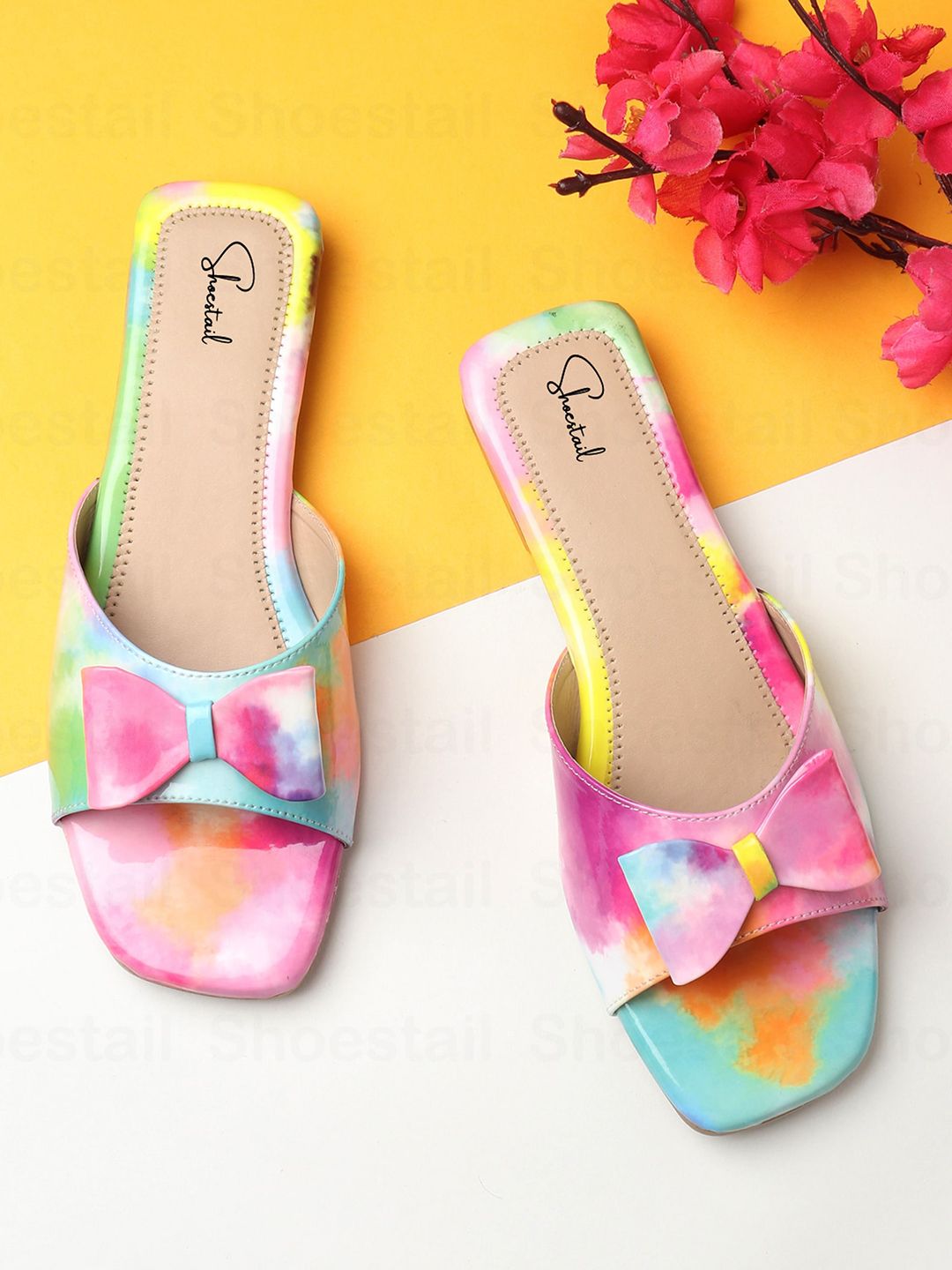 Shoestail Women Square Toe Bows Detailed Flats Price in India
