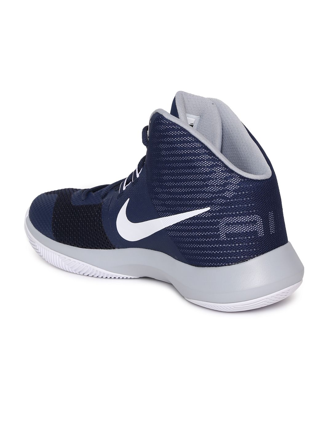 navy and white basketball shoes