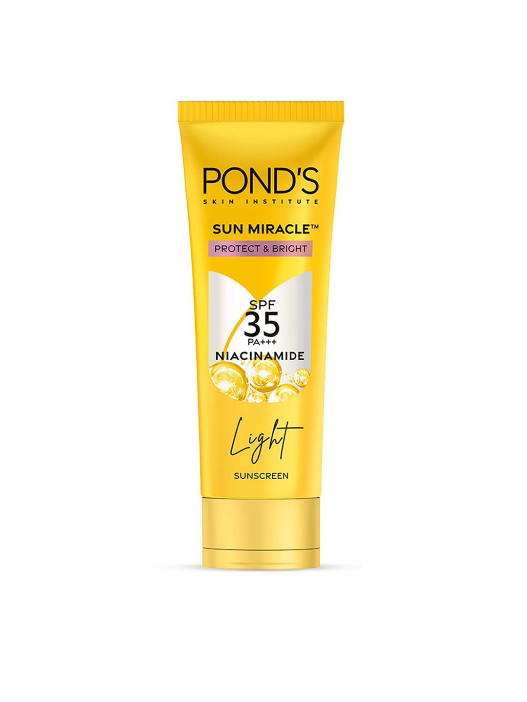 Ponds Sun Miracle SPF 35 PA+++ Protect & Bright Light Sunscreen with Niacinamide - 50g