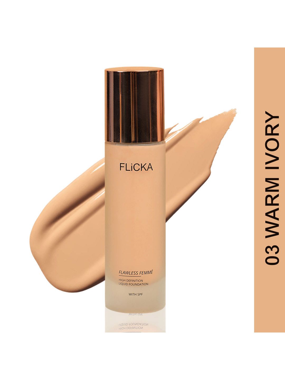 FLiCKA Flawless Femme Long Lasting Liquid Foundation 30ml - Warm Ivory 03