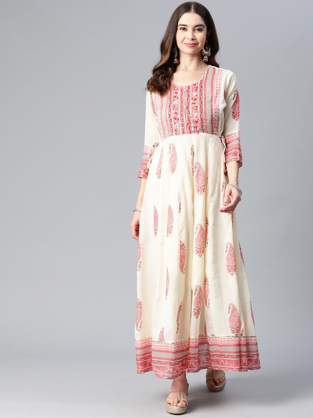 Readiprint Fashions Floral Cotton Maxi Dress Price in India