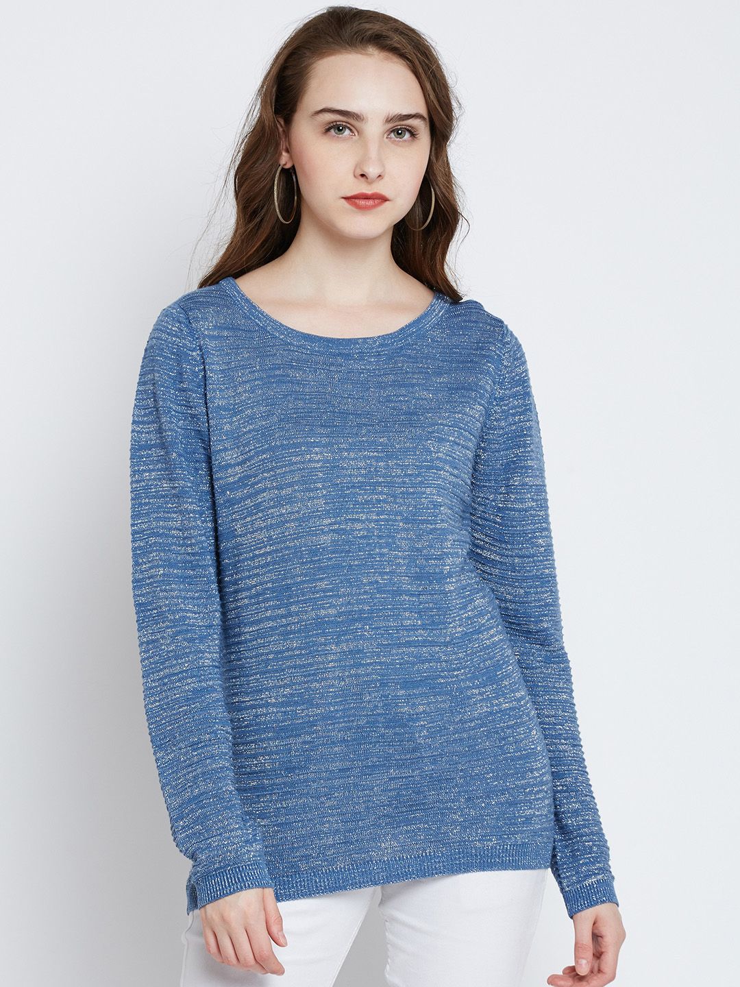 Marie Claire Women Blue Solid Pullover Price in India