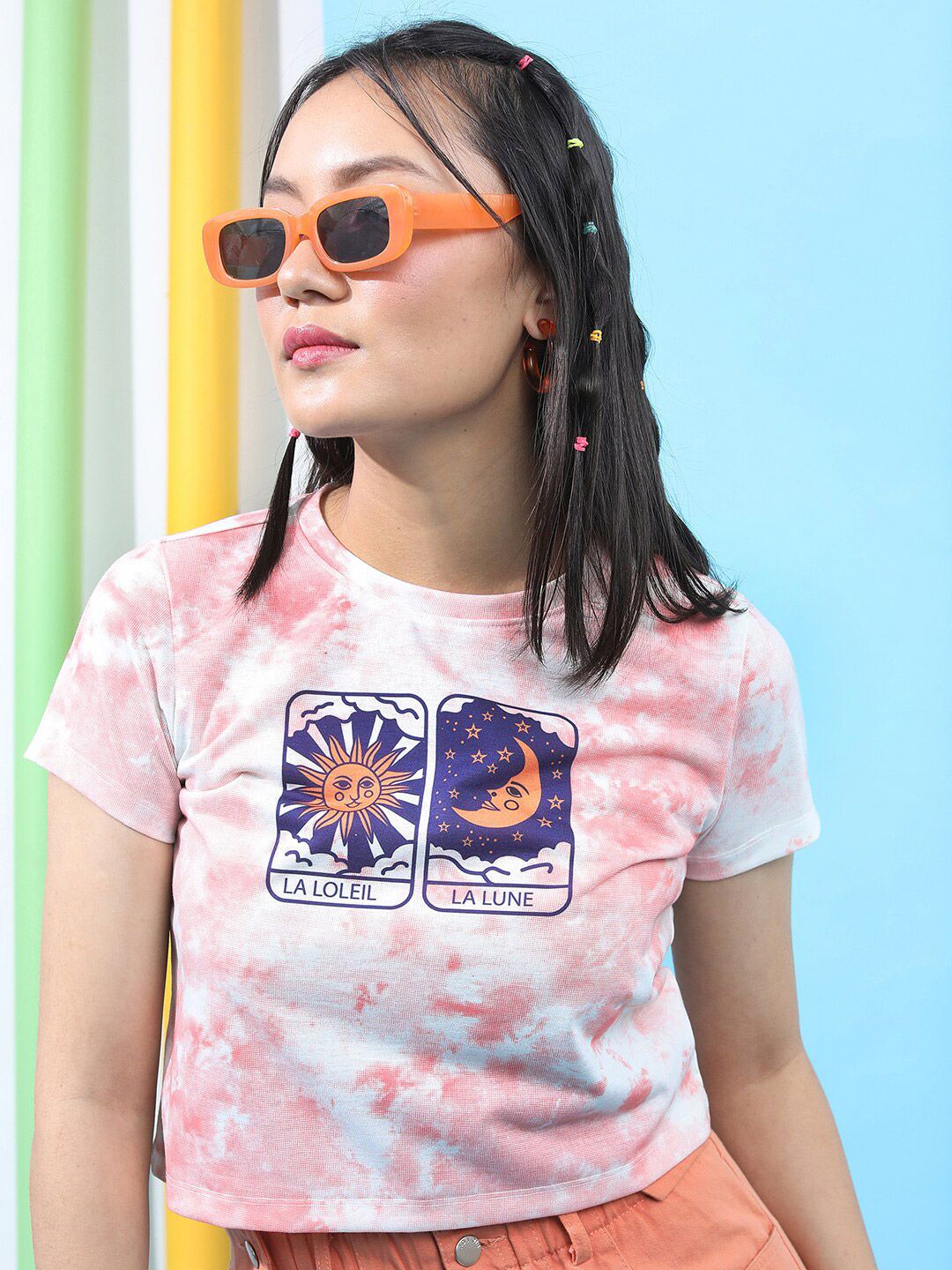 Tokyo Talkies Graphic Printed Crop T-shirt