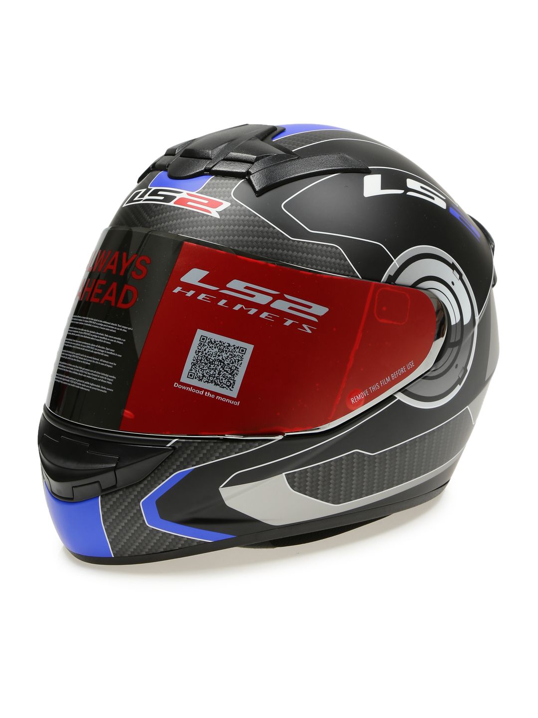 ls2 atmos helmet Buy LS2 Men Black & Blue Matt Printed Full Face Atmos Helmet FF 352 - Helmet  for Men 2198667