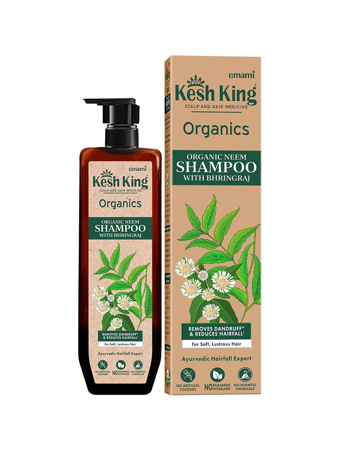 Kesh King Organics Neem Shampoo with Bhringraj for Dandruff & Hair Fall - 300ml
